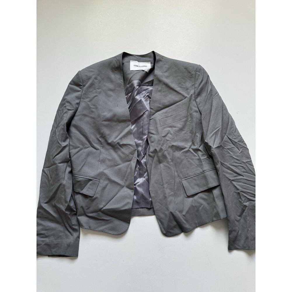 LOW CLASSIC Grey Y Neck Blazer Xs